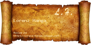 Lorenz Hanga névjegykártya